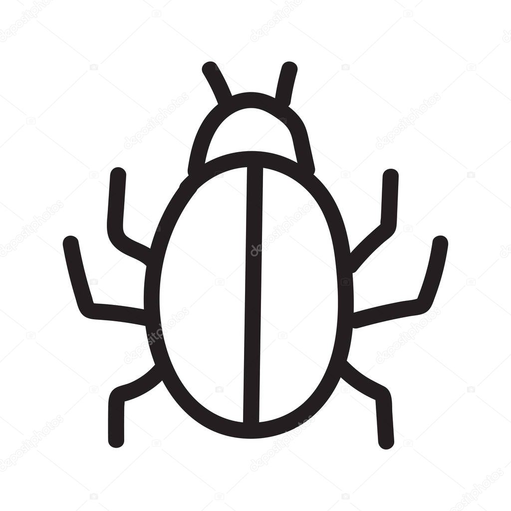 bug virus flat icon isolated on white background, vector, illustration