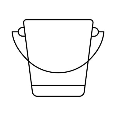 İnşaat kova düz simgesi beyaz arka plan, vektör, illüstrasyon izole