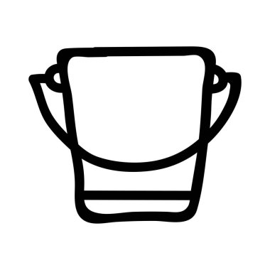 İnşaat kova düz simgesi beyaz arka plan, vektör, illüstrasyon izole