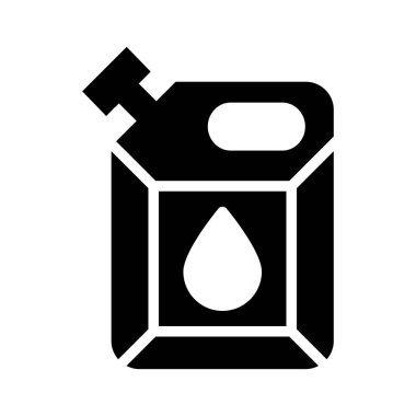 Petrol can düz beyaz arka plan, vektör, illüstrasyon izole simgesi
