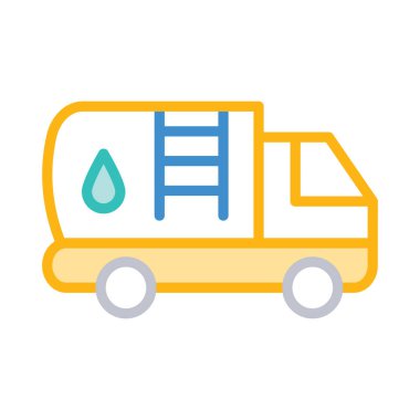 benzin tankeri düz simgesi beyaz arka plan, vektör, illüstrasyon izole