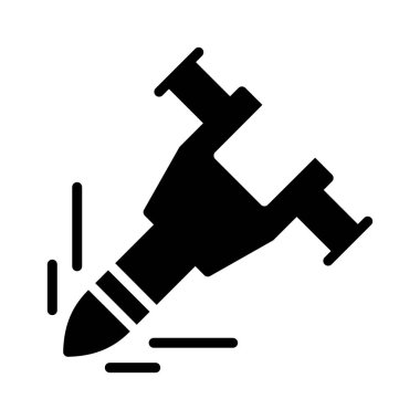 İnşaat matkap makinesi düz simgesi beyaz arka plan, vektör, illüstrasyon izole 