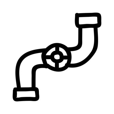 boru hattı düz simgesi beyaz arka plan, vektör, illüstrasyon izole