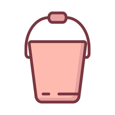 Beyaz arka plan, vektör, illüstrasyon izole temizlik kova düz simgesi