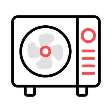 Beyaz arka plan, vektör, illüstrasyon izole elektrik fan düz simgesi