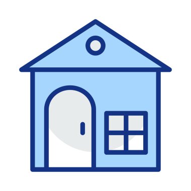 Beyaz arka plan, vektör, illüstrasyon izole pencere düz simgesi olan ev