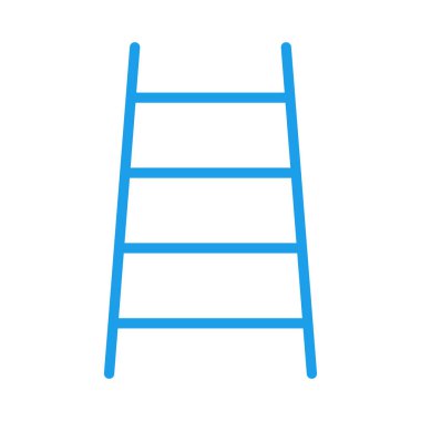 İnşaat merdiven düz simgesi beyaz arka plan, vektör, illüstrasyon izole