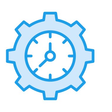 Beyaz arka plan, vektör, illüstrasyon izole vites düz simgesi ile saat