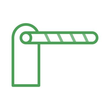 yol blok bariyer düz simgesi beyaz arka plan, vektör, illüstrasyon izole 