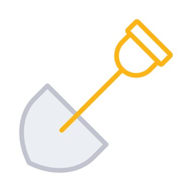 İnşaat Küreği düz simgesi beyaz arka plan, vektör, illüstrasyon izole