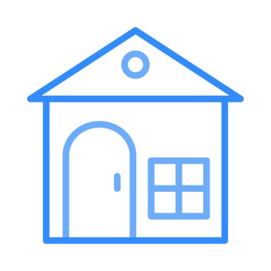 Beyaz arka plan, vektör, illüstrasyon izole pencere düz simgesi olan ev