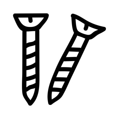 vida çivi düz simgesi beyaz arka plan, vektör, illüstrasyon izole