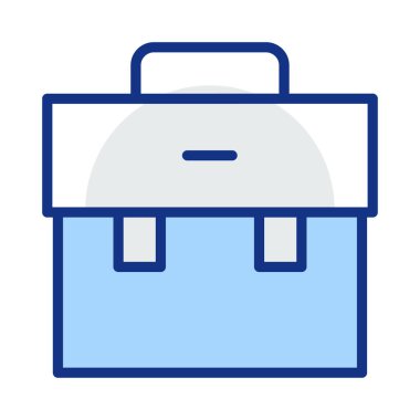 İnşaat aracı kutusu düz simgesi beyaz arka plan, vektör, illüstrasyon izole