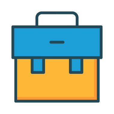 İnşaat aracı kutusu düz simgesi beyaz arka plan, vektör, illüstrasyon izole