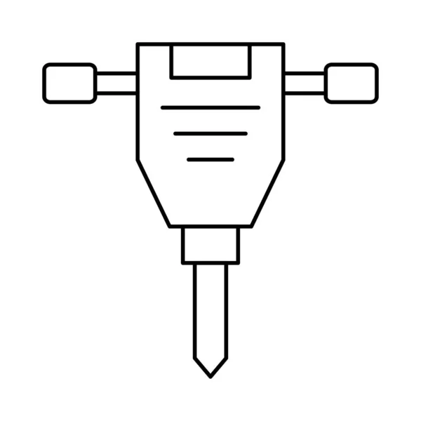 Bouw Boor Platte Symbool Machine Geïsoleerd Een Witte Achtergrond Vector — Stockvector