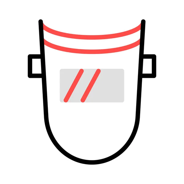 溶接保護マスク フラット アイコン白背景 ベクトル イラストに分離 — ストックベクタ