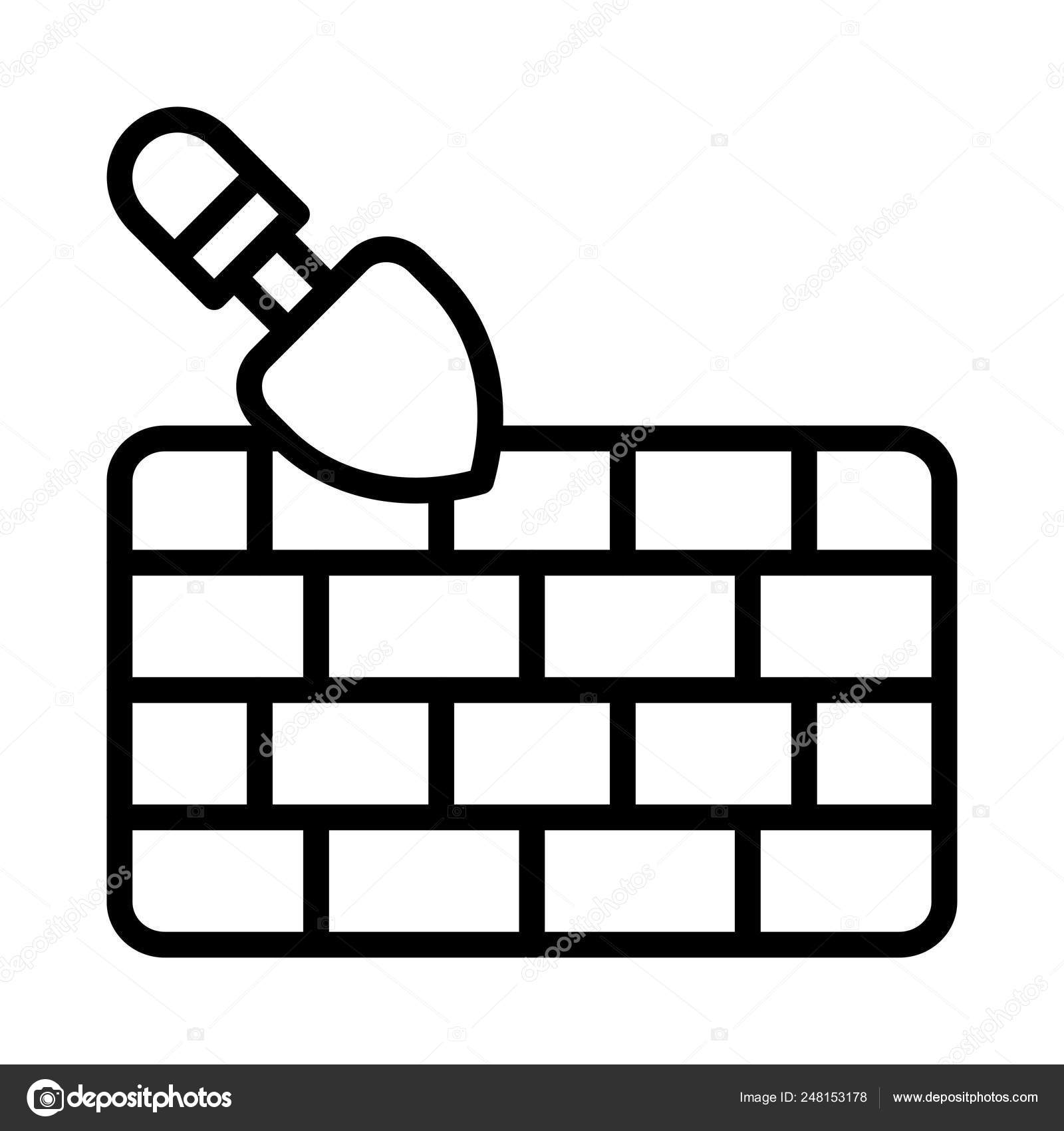 Masonry Trowel Wall Vector Illustration Stock Vector Image by