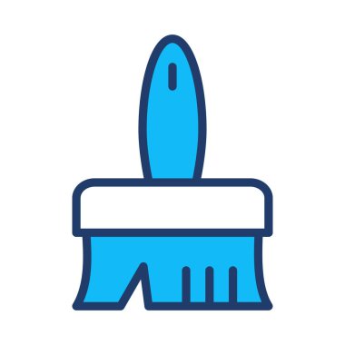 boya fırça düz simgesi beyaz arka plan, vektör, illüstrasyon izole