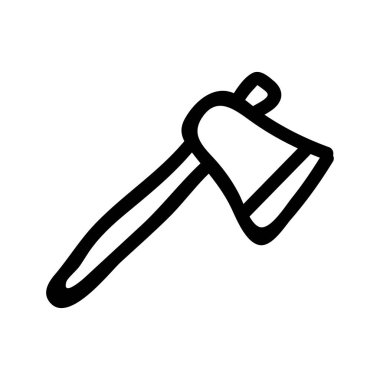 İnşaat balta düz simgesi beyaz arka plan, vektör, illüstrasyon izole