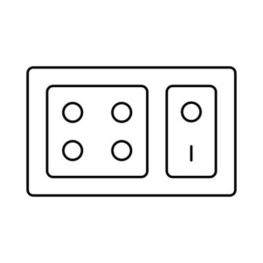 soket düz simgesi beyaz arka plan, vektör, illüstrasyon izole üzerinde anahtarı ile