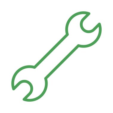 İngiliz anahtarı düz simgesi beyaz arka plan üzerinde onarım kavramı izole 