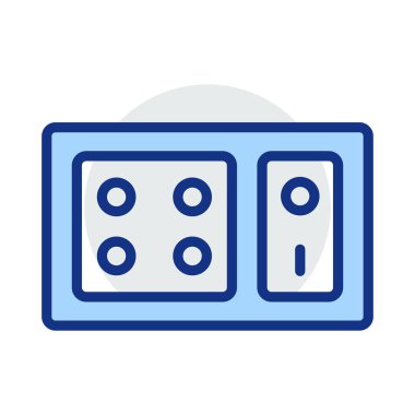 soket düz simgesi beyaz arka plan, vektör, illüstrasyon izole üzerinde anahtarı ile