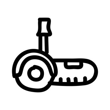 Daire testere düz simgesi beyaz arka plan, vektör, illüstrasyon izole