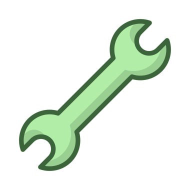 İngiliz anahtarı düz simgesi beyaz arka plan üzerinde onarım kavramı izole 