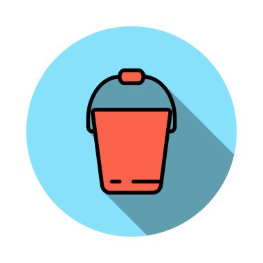 Beyaz arka plan, vektör, illüstrasyon izole temizlik kova düz simgesi