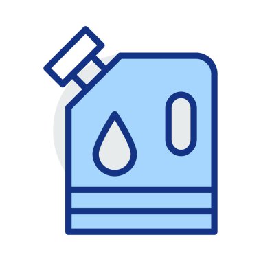 Petrol can düz beyaz arka plan, vektör, illüstrasyon izole simgesi