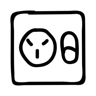 soket düz simgesi beyaz arka plan, vektör, illüstrasyon izole üzerinde anahtarı ile