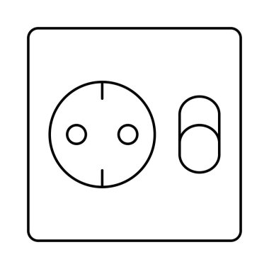 soket düz simgesi beyaz arka plan, vektör, illüstrasyon izole üzerinde anahtarı ile