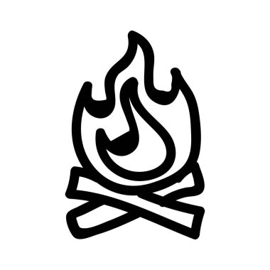 Beyaz arka plan, vektör, illüstrasyon izole kamp ateşi düz simgesi