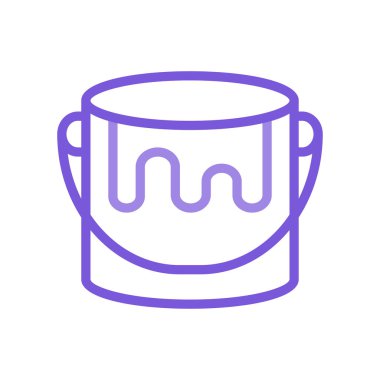 boya kovası düz simgesi beyaz arka plan, vektör, illüstrasyon izole