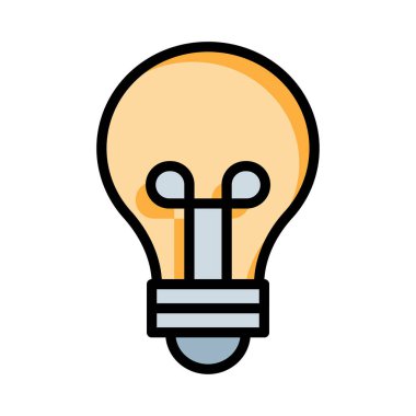 Beyaz arka plan, vektör, illüstrasyon izole ampul düz simgesi