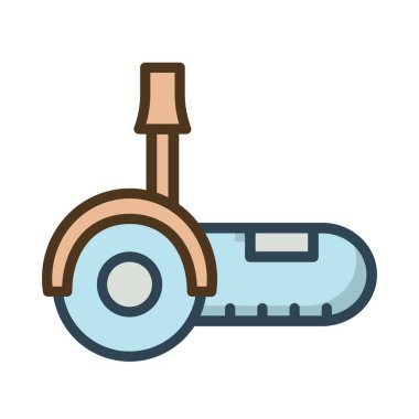 Daire testere düz simgesi beyaz arka plan, vektör, illüstrasyon izole