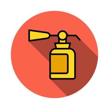 Yangın söndürücü düz simgesi beyaz arka plan, vektör, illüstrasyon izole