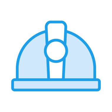 güvenlik koruma kask düz simgesi beyaz arka plan, vektör, illüstrasyon izole