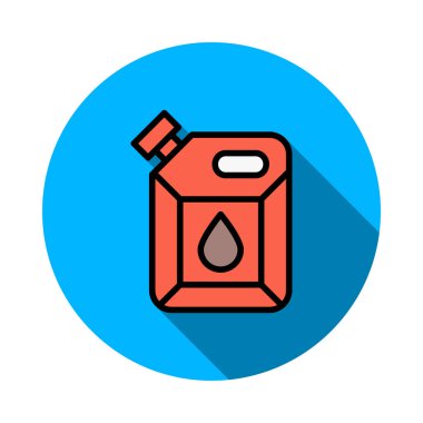 Petrol can düz beyaz arka plan, vektör, illüstrasyon izole simgesi