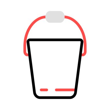 Beyaz arka plan, vektör, illüstrasyon izole temizlik kova düz simgesi