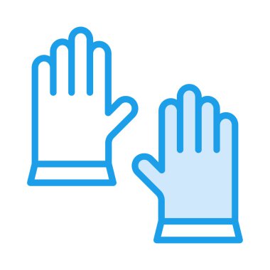 İnşaat eldiven düz simgesi beyaz arka plan, vektör, illüstrasyon izole