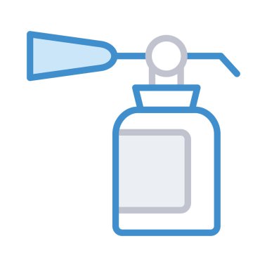 Yangın söndürücü düz simgesi beyaz arka plan, vektör, illüstrasyon izole