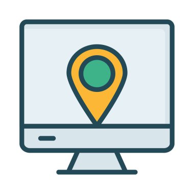 konumu online harita vektör çizim 