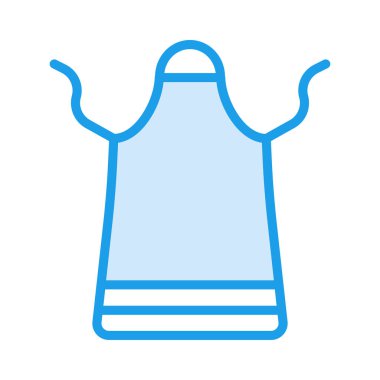 mutfak koruyucu önlük düz simgesi beyaz arka plan, vektör, illüstrasyon izole  