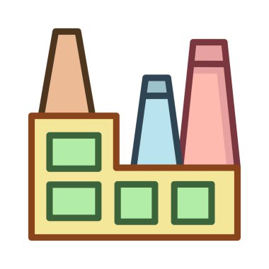 vektör çizim Bina Fabrika Sanayi 