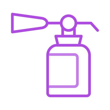 Yangın söndürücü düz simgesi beyaz arka plan, vektör, illüstrasyon izole