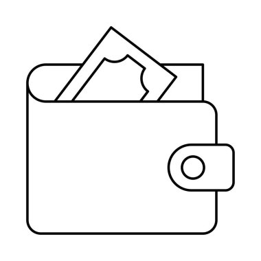 m-cüzdan ile nakit düz simgesi beyaz arka plan, vektör, illüstrasyon izole