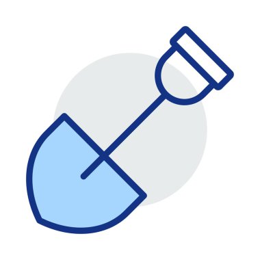 İnşaat Küreği düz simgesi beyaz arka plan, vektör, illüstrasyon izole