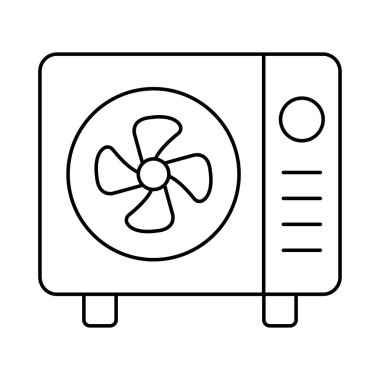 Beyaz arka plan, vektör, illüstrasyon izole elektrik fan düz simgesi