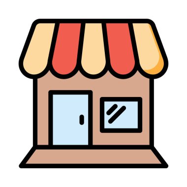 vektör çizim bina mağaza dükkan 